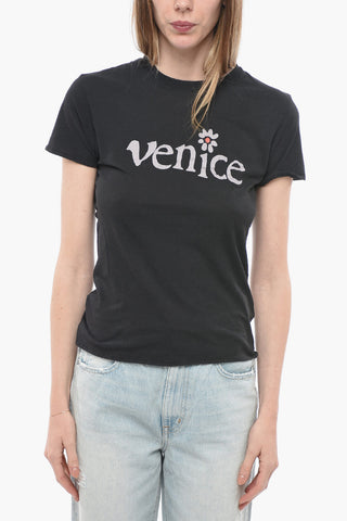 Solid Color UNISEX VENICE BE NICE Crew-neck T-Shirt 
