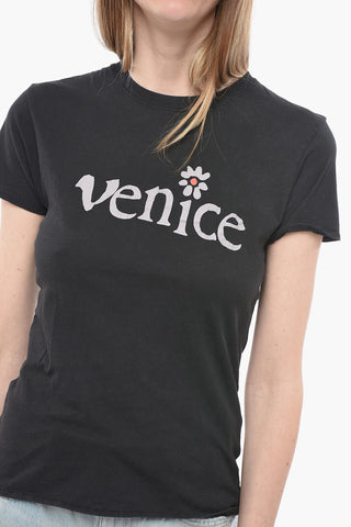 Solid Color UNISEX VENICE BE NICE Crew-neck T-Shirt 