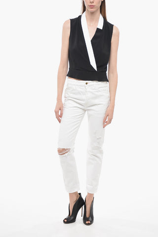 Sleeveless CREPE MARO top