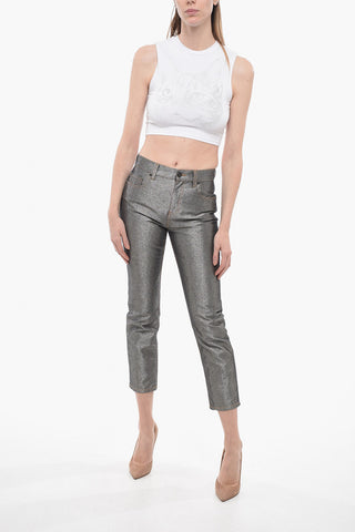 5 Pocket Lurex Pants with Iconic Detail