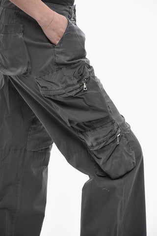 Dark Washed Cargo Pants with Belt Loops