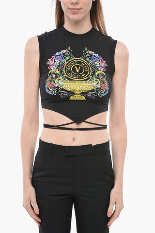 COUTURE Lace-up GARDEN Crop Top