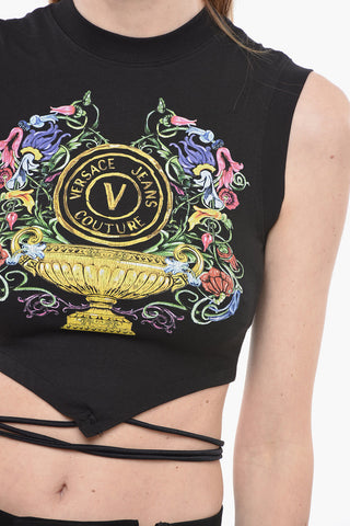 COUTURE Lace-up GARDEN Crop Top