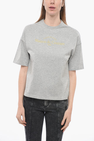 Crew Neck MAISON DE COUTURE T-Shirt with Lurex Embroidery