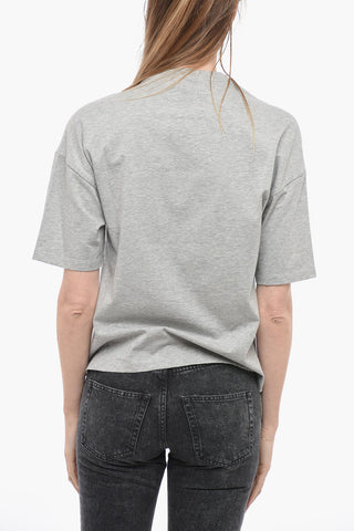 Crew Neck MAISON DE COUTURE T-Shirt with Lurex Embroidery
