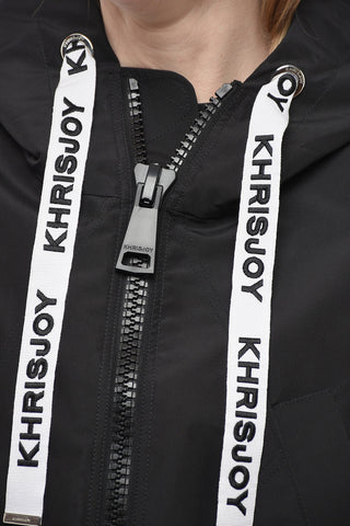 Nylon Crop Windbreaker with Maxi Zip