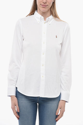 Cotton Jersey Button-Down Collar Shirt