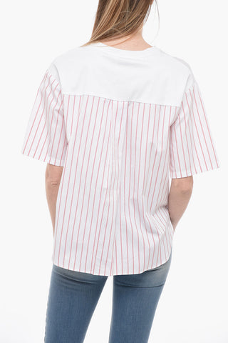 LEISURE Cotton FELTRE T-Shirt with Popeline Inserts