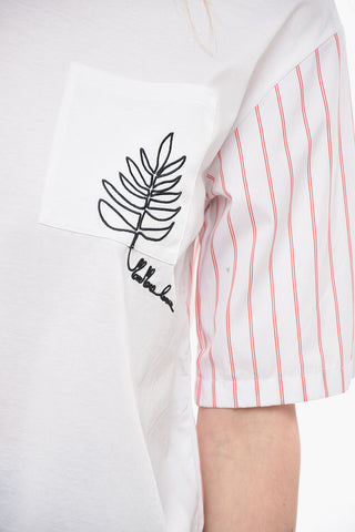 LEISURE Cotton FELTRE T-Shirt with Popeline Inserts