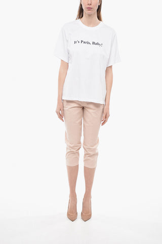 Contrasting Printed Crew-Neck T-shirt