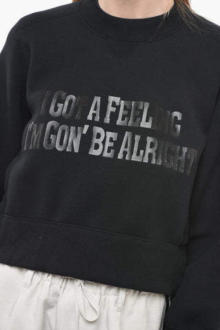 Felpa Cropped Fit I GOT A FEELING con Spacchi Laterali