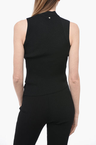 Ribbed Fabric Asymmetric Tank Top