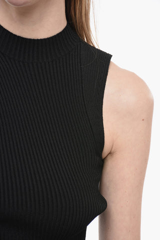 Ribbed Fabric Asymmetric Tank Top