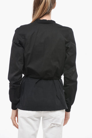 EDFU Cropped Fit Cotton Blend Reversible Bomber Jacket