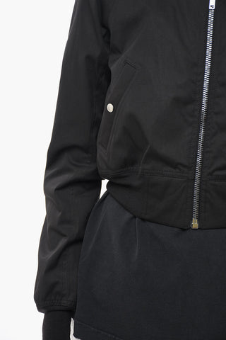 EDFU Cropped Fit Cotton Blend Reversible Bomber Jacket