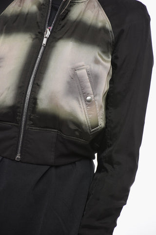 EDFU Cropped Fit Cotton Blend Reversible Bomber Jacket