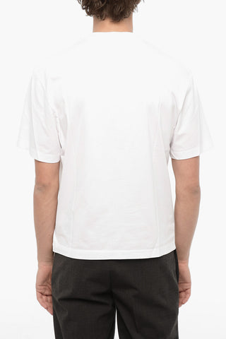 Crew Neck EYELET T-Shirt with Decorative Detail