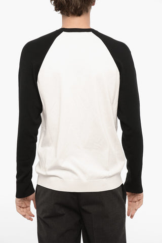 Two-Tone Slim Fit Crew Neck Sweater
