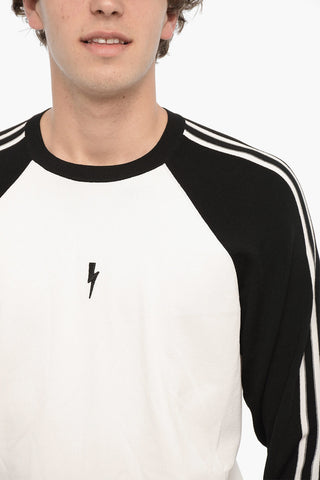 Two-Tone Slim Fit Crew Neck Sweater