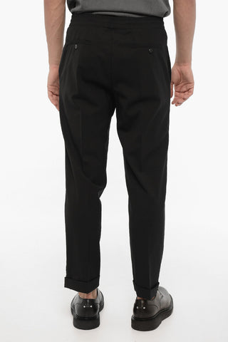 Pantaloni Casual Slim Fit Ad Orlo con Risvolto