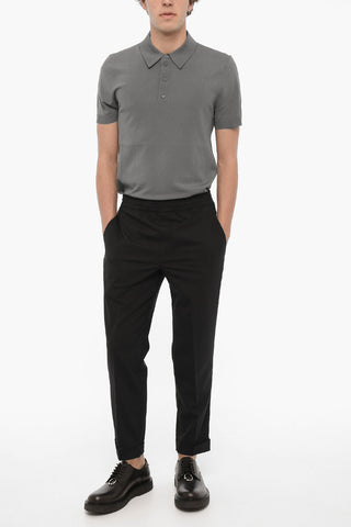 Pantaloni Casual Slim Fit Ad Orlo con Risvolto