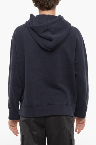 Fleeced-Cotton Easy Fit Hoodie with Piercing