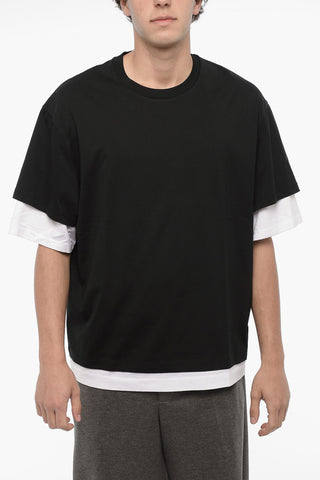 Slim Fit Crew-neck T-shirt with Contrat Egdes