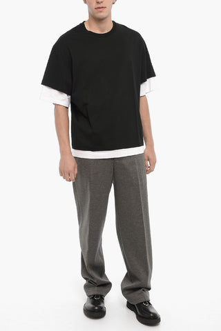 Slim Fit Crew-neck T-shirt with Contrat Egdes