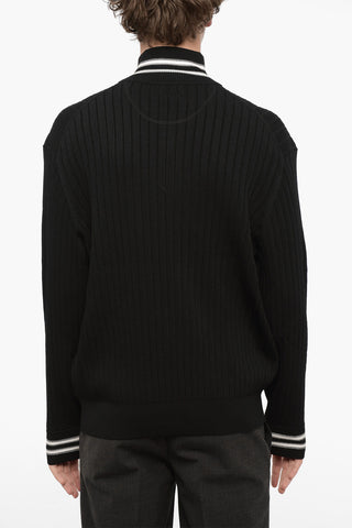 Maglia Mezza Zip a Costine Blouson Fit