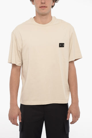 Slim Fit Crew-neck T-Shirt with Piercing Detail