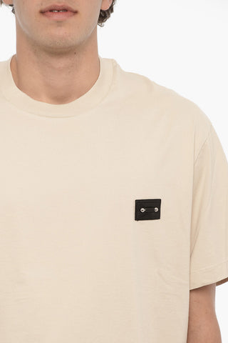 Slim Fit Crew-neck T-Shirt with Piercing Detail