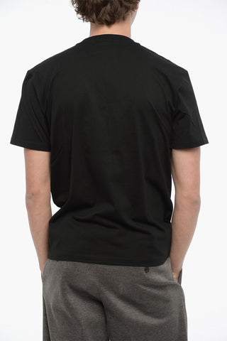 Slim Fit Crew-neck T-Shirt with Thunderbolts Embroidery