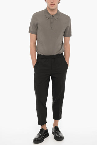 Pantaloni Slim Fit con Zip alla Caviglia