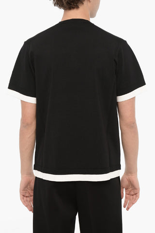 Solid Color Loose Fit T-Shirt with Contrasting Edges