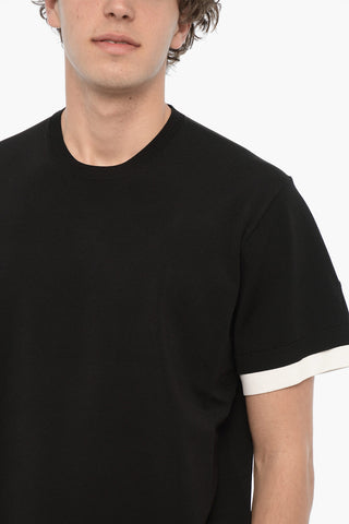 Solid Color Loose Fit T-Shirt with Contrasting Edges