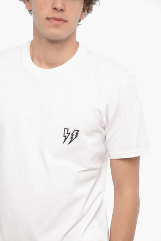 Solid Color Slim Fit Crew-neck T-Shirt with Contrasting Detail