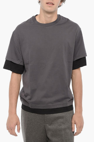 Slim Fit Crew-neck T-Shirt with Contrasting Edges