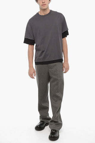 Slim Fit Crew-neck T-Shirt with Contrasting Edges