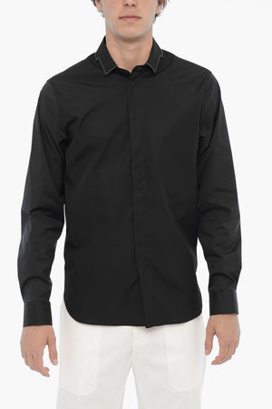 Camicia CUT OUT BOLT Slim Fit con Abbottonatura Nascosta
