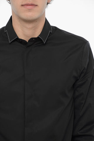 Camicia CUT OUT BOLT Slim Fit con Abbottonatura Nascosta