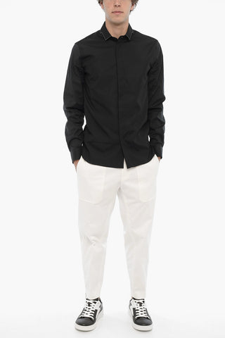 Camicia CUT OUT BOLT Slim Fit con Abbottonatura Nascosta