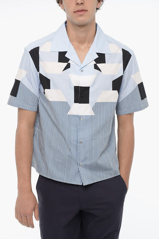 Geometric Patterned CUBIST FAIR-ISLE Cotton Shirt