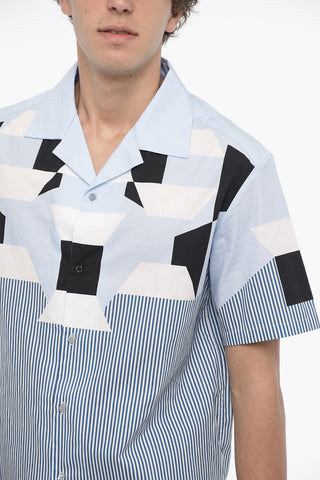Geometric Patterned CUBIST FAIR-ISLE Cotton Shirt