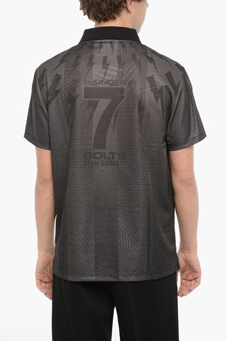 Thunder Bolt Printe Slim Fit Polo Shirt