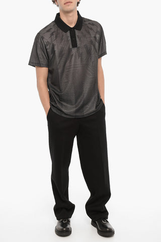 Thunder Bolt Printe Slim Fit Polo Shirt