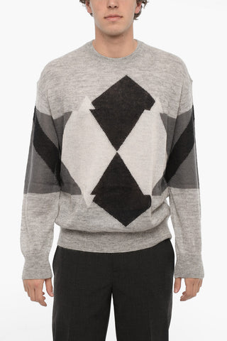 Maglia Girocollo con Motivo Argyle
