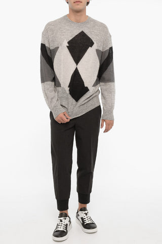 Maglia Girocollo con Motivo Argyle