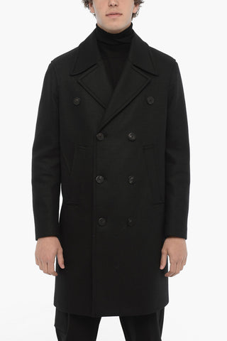 Wool Blend Easy Fit Double Breasted Coat