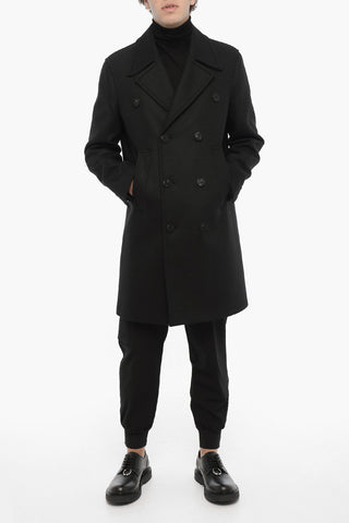 Wool Blend Easy Fit Double Breasted Coat