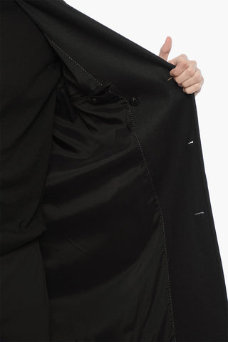 Wool Blend Easy Fit Double Breasted Coat